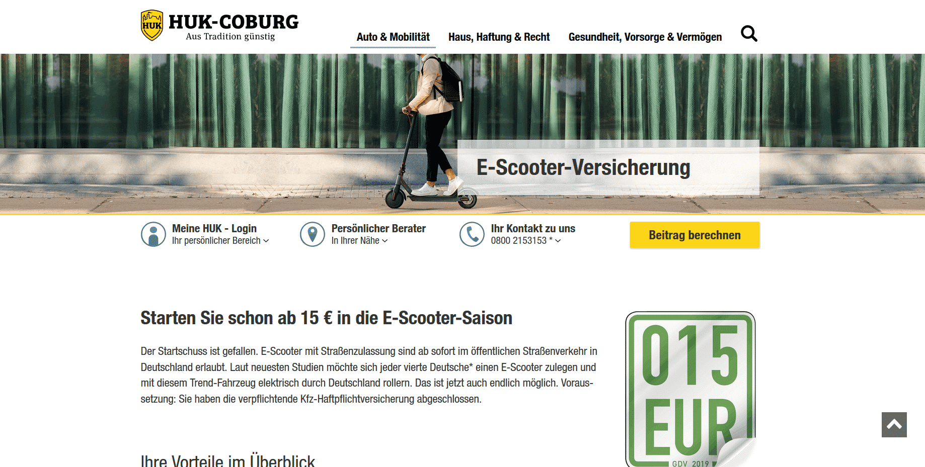 HUK-Coburg bietet E-Scooter - eScooter Szene